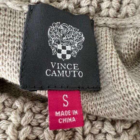 Vince Camuto Beige Tan Cowl Neck Midi Sweater Knit Dress size Small - Picture 8 of 11